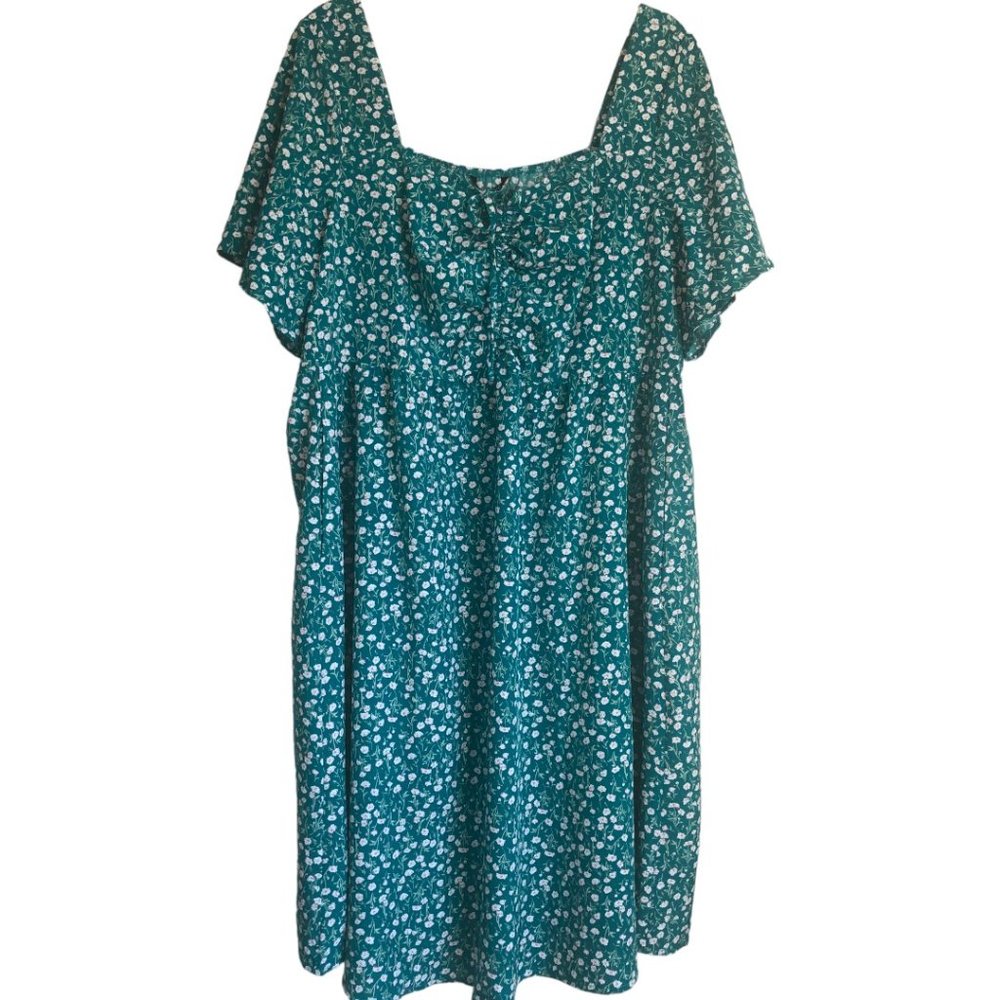BloomChic Teal Floral Midi Dress